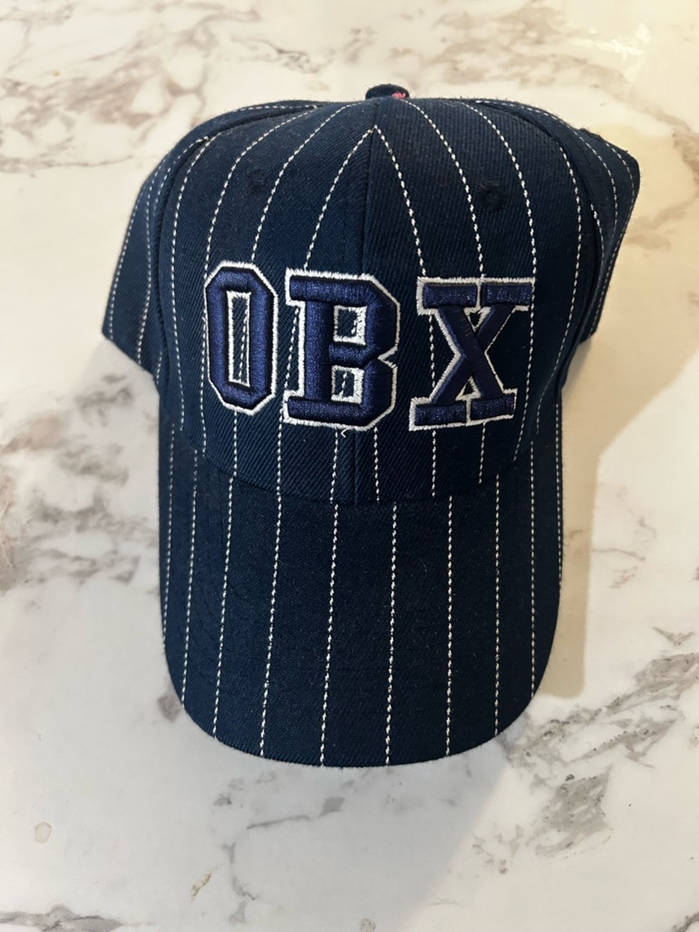 OBX outer banks Navy Pinstripe Baseball Cap